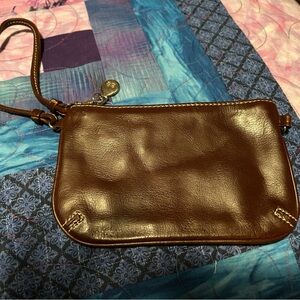 AE Brown Leather Women's wristlet
